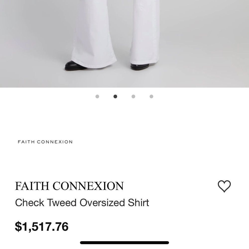 FAITH CONNEXION Check Tweed Oversized Shirt Multicolor - Picture 7 of 7